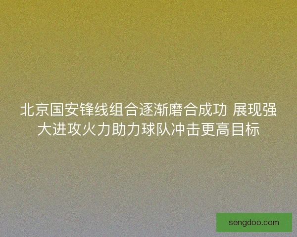 北京国安锋线组合逐渐磨合成功 展现强大进攻火力助力球队冲击更高目标